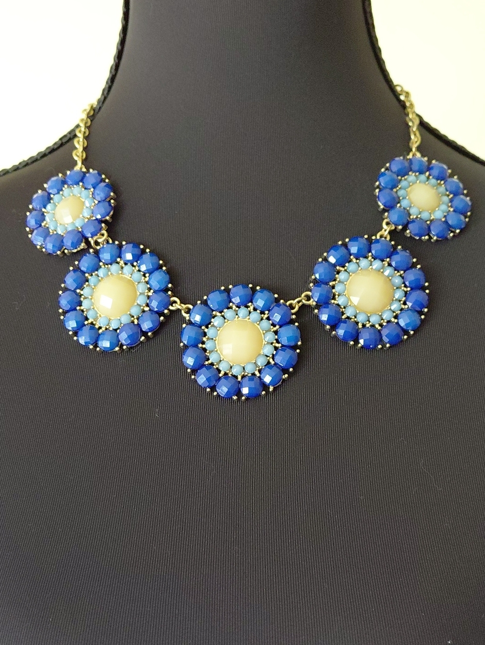 Blue Floral Statement Necklace - Women Jewelry